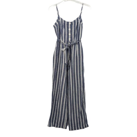 Rails Jumpsuit Women Size S Wide Leg Striped Belted Lined Blend Coastal Preppy - Picture 1 of 12